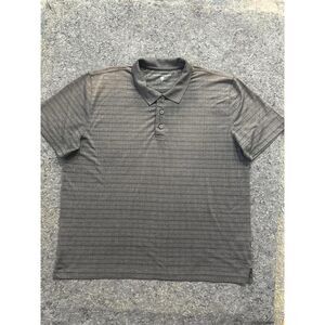 Saddlebred Men’s XL Gray Plaid Performance Polo Shirt Short Sleeve